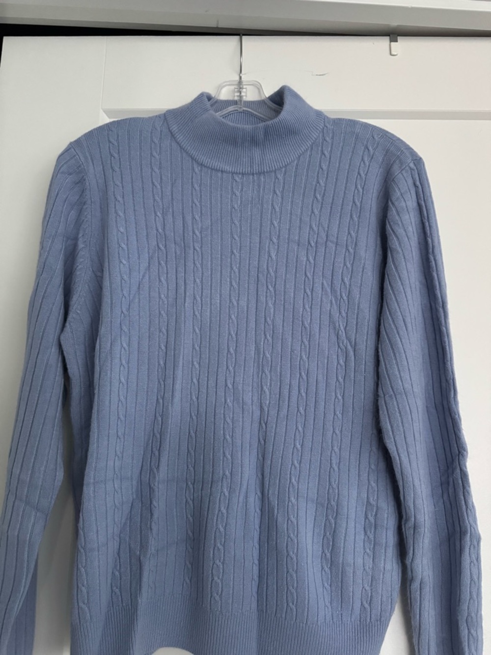 croft & barrow Light Blue Cable Mock Neck Sweater